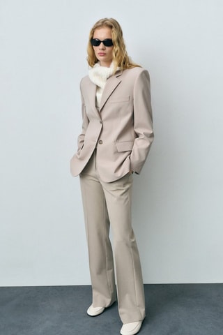 Pantalon flare taille normale - Beige