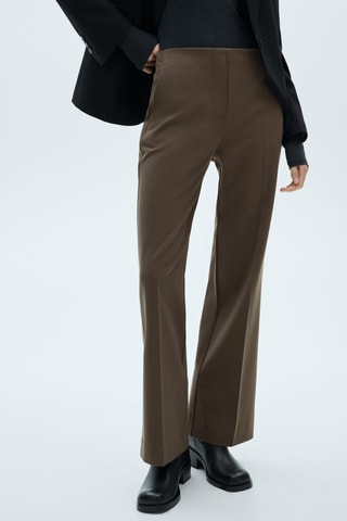 Pantalon flare taille normale - Marron