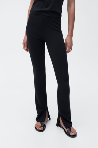 Pantalon skinny-fit ouvertures à l'ourlet - Noir