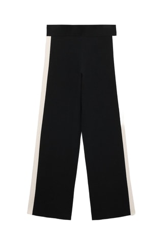 Pantalon maille rayure contrastante - Noir