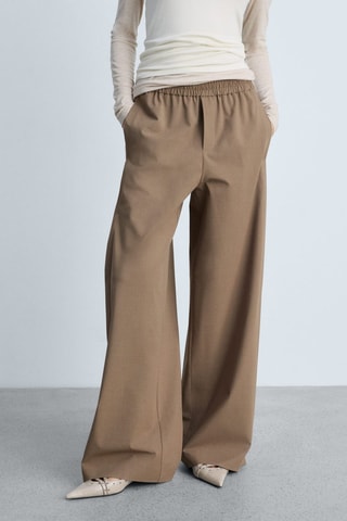 Pantalon de jogging wideleg - Marron