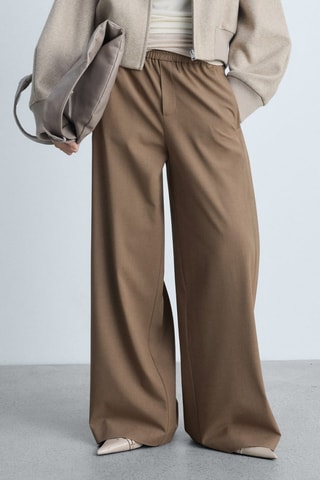 Pantalon de jogging wideleg - Marron