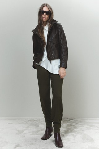 Pantalon droit taille normale - Kaki