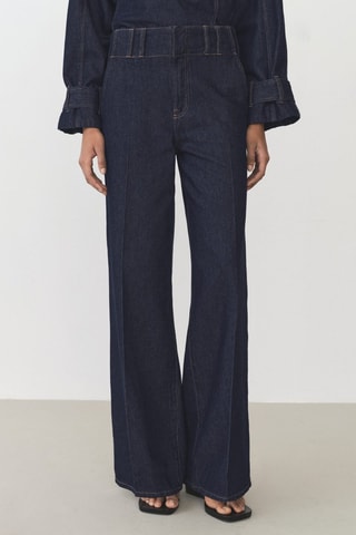 Pantalon wideleg - Bleu