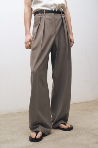 Pantalon wideleg - Marron