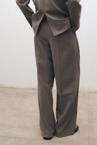 Pantalon wideleg - Marron