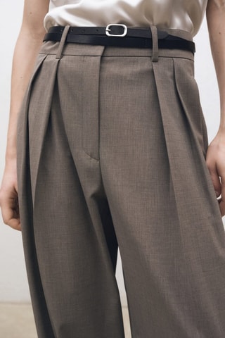 Pantalon wideleg - Marron