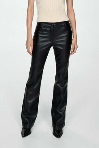 Pantalon flare similicuir - Noir