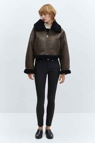 Jean skinny push-up enduit - Noir