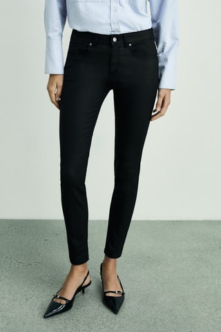 Jean Pushup skinny enduit - Noir