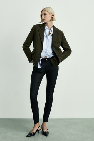 Jean Pushup skinny enduit - Noir