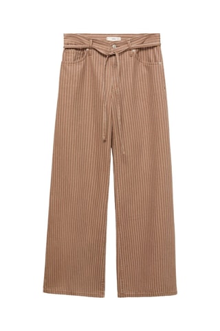 Jean wideleg rayures taille basse ceinture - Marron