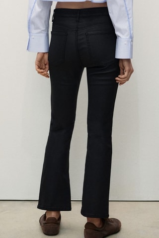 Jean Sienna flare crop enduit - Noir