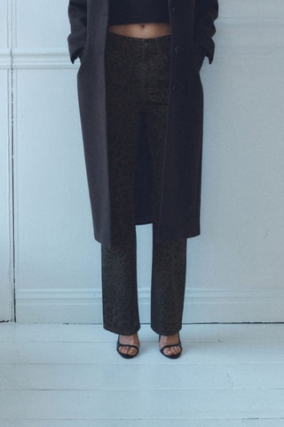 Jean droit léopard - Chocolat