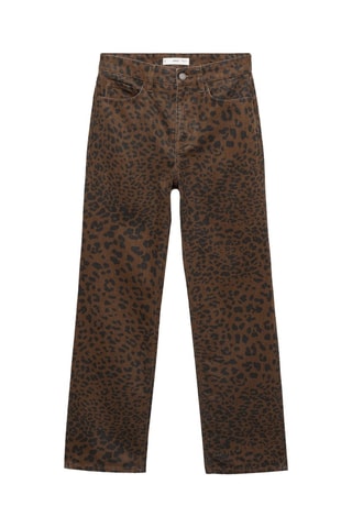 Jean droit léopard - Chocolat