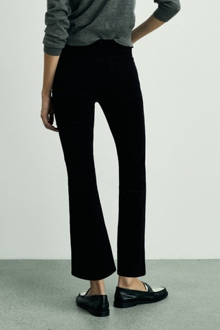 Jean Sienna flare crop velours côtelé - Noir