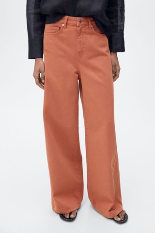 Jean wideleg taille haute - Orange