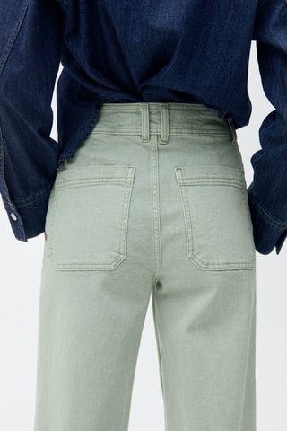 Jean style jupe-culotte Catherin taille haute - Turquoise