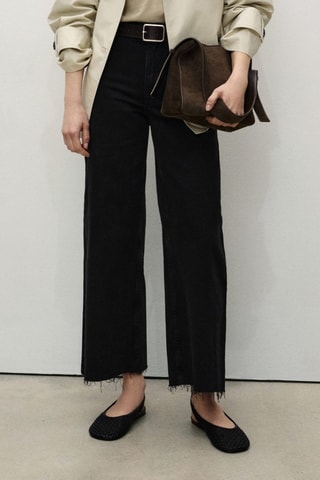 Jean style jupe-culotte Catherin taille haute - Noir