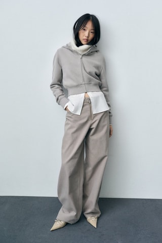 Jean wideleg zippé - Gris