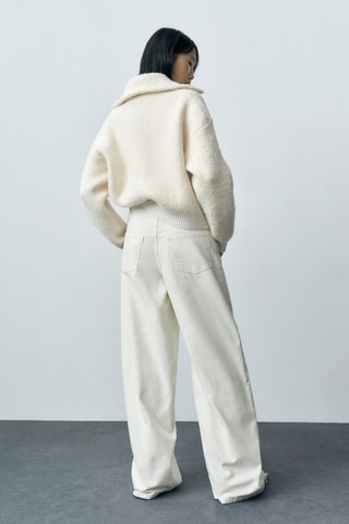 Jean wideleg zippé - Gris clair