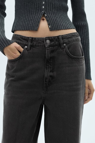 Jean wideleg loose taille basse - Noir