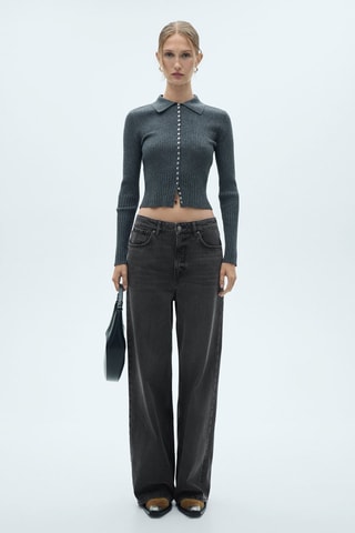 Jean wideleg loose taille basse - Noir