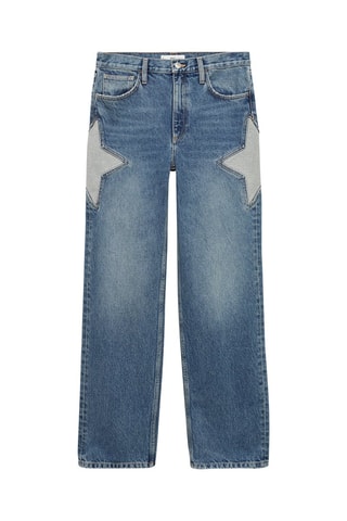 Jean droit étoiles - Bleu