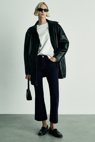 Jean Sienna flare crop rinse wash - Bleu