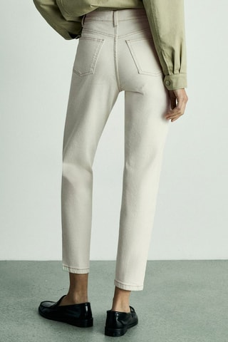 Jean Newmom confort taille haute - Blanc cassé