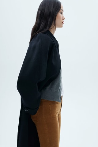 Jean flare velours côtelé poches - Marron