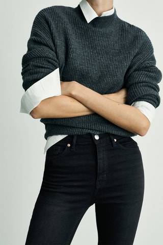 Jean skinny taille haute - Noir