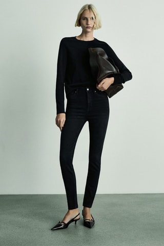 Jean skinny taille haute - Noir