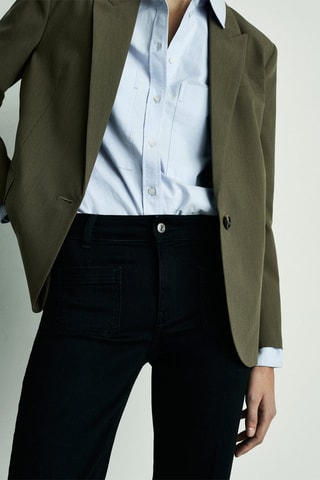 Jean flare crop poches - Noir