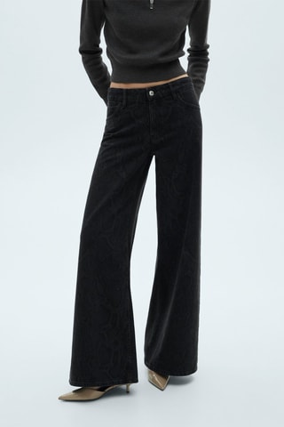 Jean imitation serpent - Noir