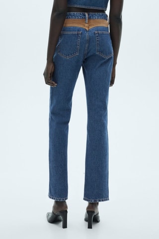 Jean droit détails contrastés - Bleu marine