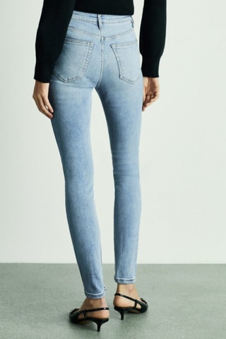 Jean skinny taille haute - Bleu