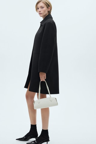 Manteau droit fermeture Éclair - Noir