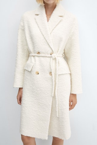 Manteau revers ceinture - Écru