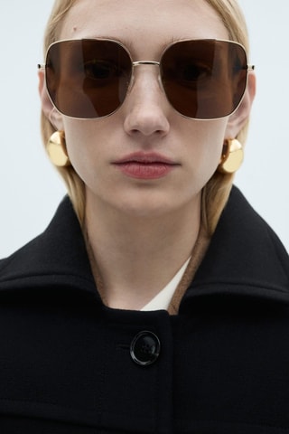 Manteau midi laine boutons - Noir