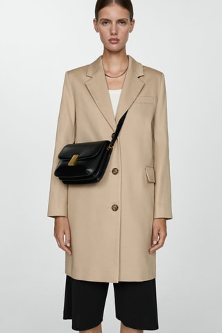 Manteau droit 100 % coton - Beige