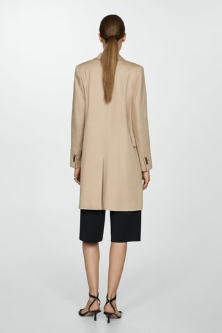 Manteau droit 100 % coton - Beige