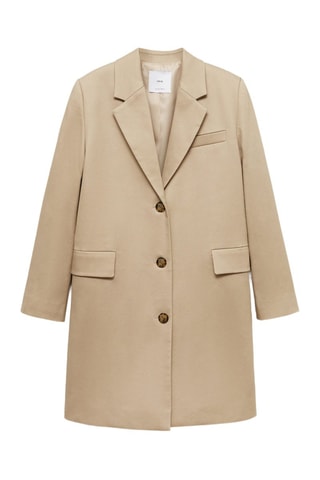 Manteau droit 100 % coton - Beige