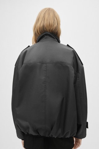 Parka boutonnée oversize - Noir