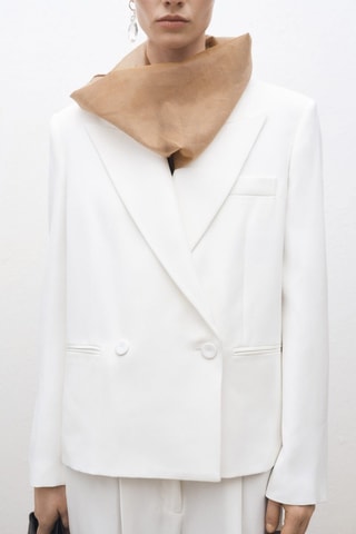 Veste costume oversize double boutonnage - Blanc