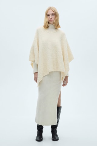 Cape maille col rond - Écru