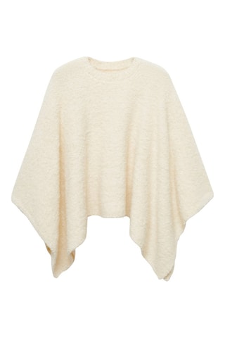 Cape maille col rond - Écru