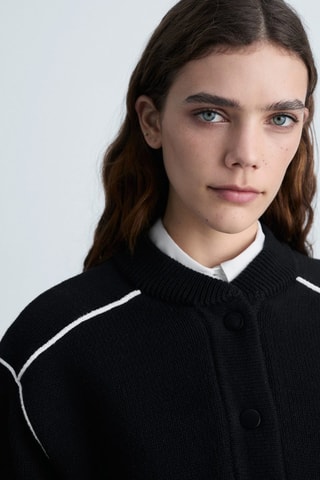 Veste bomber maille - Noir