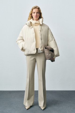 Anorak crop matelassé - Ecru