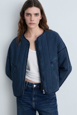 Veste bomber matelassée - Bleu marine